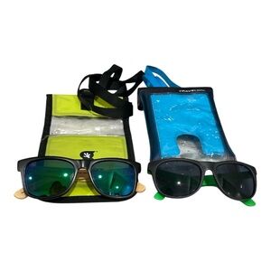 Bundle Travelon & Gecko brands Waterproof Pouch Duo in Blue and Yellow.
